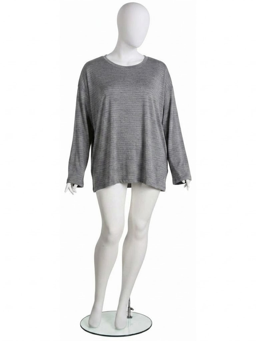 Tuff Athletics Women’s Seamless Long Sleeve Active Top Light Heather Gray Size L